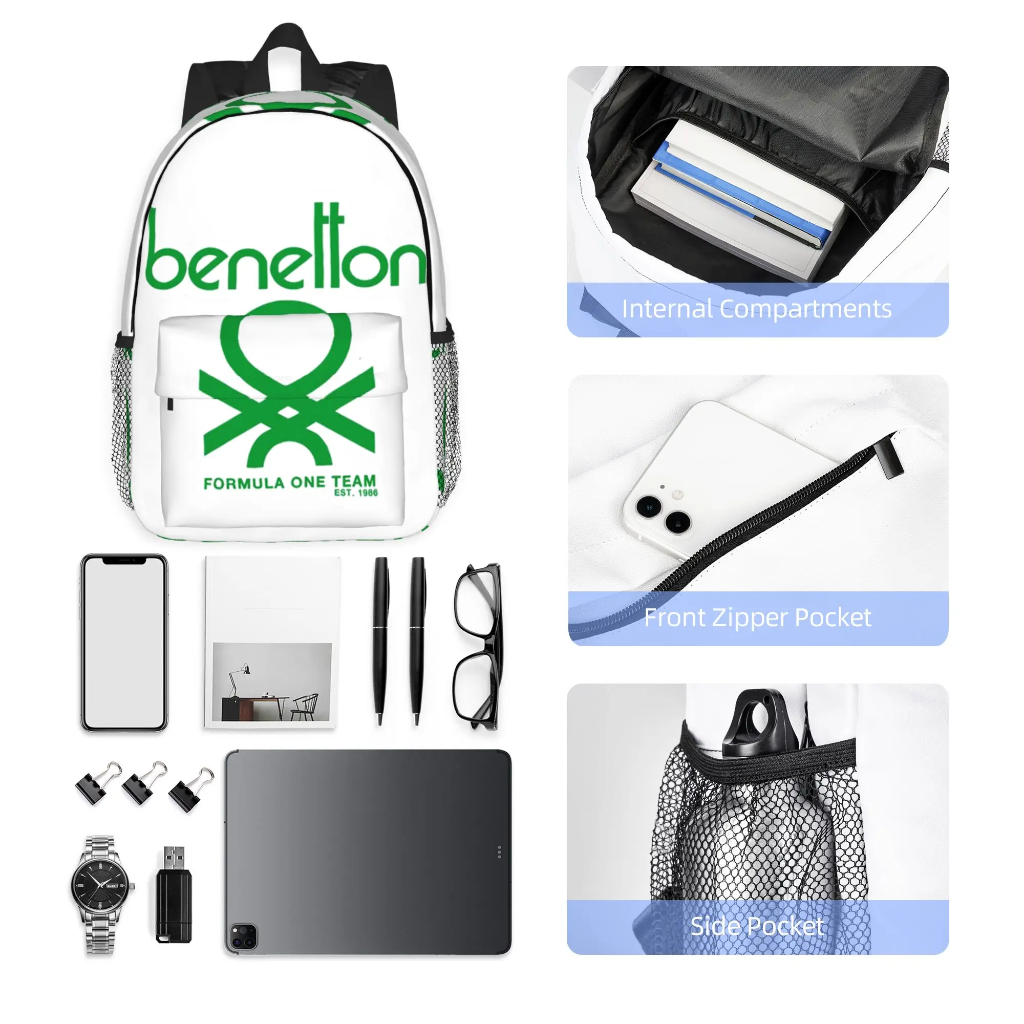 B-Benetton-S Backpack Hot Sale Daypack Large Capacity Boys Girls BookBag Shoulder Bags for Men Women School Bag