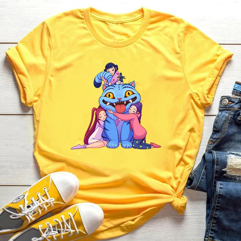 Derpy bleu tigre et Huntrix fille Mira Rumi Joey chemises mignon jeunesse chasseurs de démons T-shirt à la mode à manches courtes Harajuku hauts