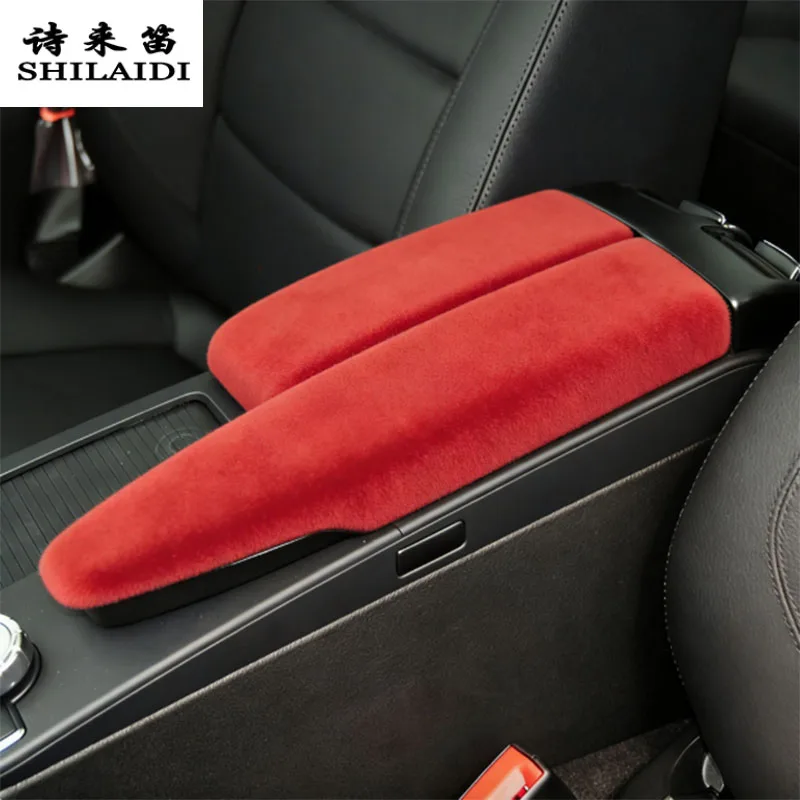 Suede leather For Mercedes Benz C Class W204 W205 W206 2007-2026 Car Center Console Stowing Tidying Armrest box Cover Sticker