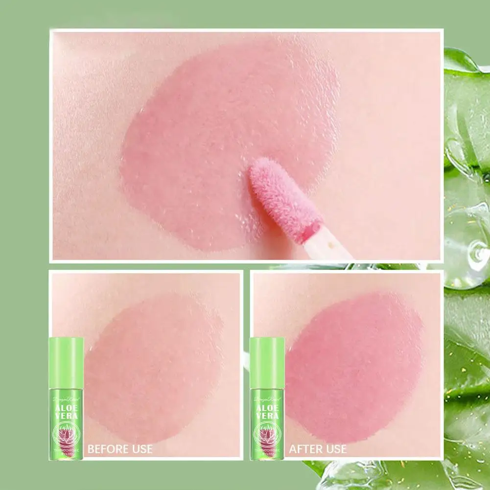 Waterproof Moisturizing Natural Aloe Essence Lip Gloss Changable Long Lip Fine Makeup Lasting Lines Cosmetics Color Repairi Y8T6