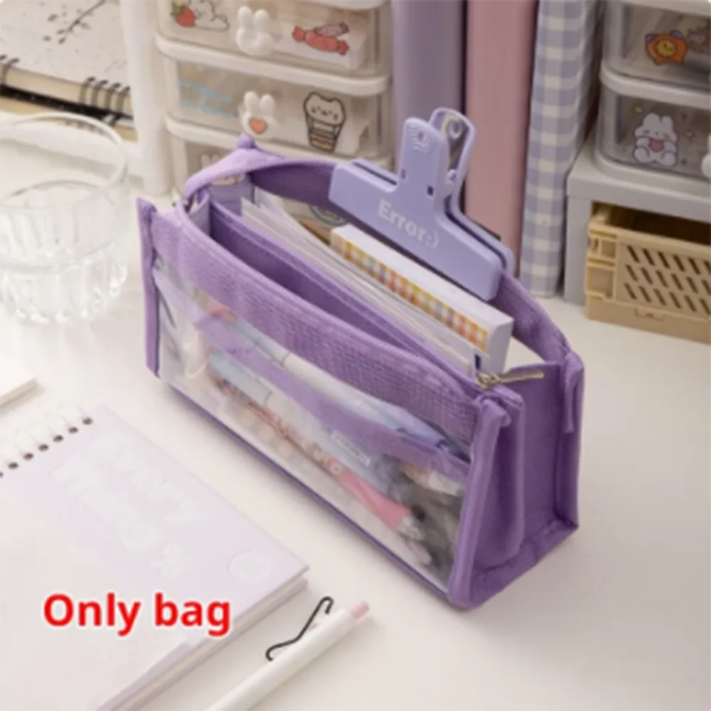 Six Layer Large Capacity Pencil Bag Stationery Supplies Appearance Transparent PVC Student Multifunctional Storage Stationer Bag