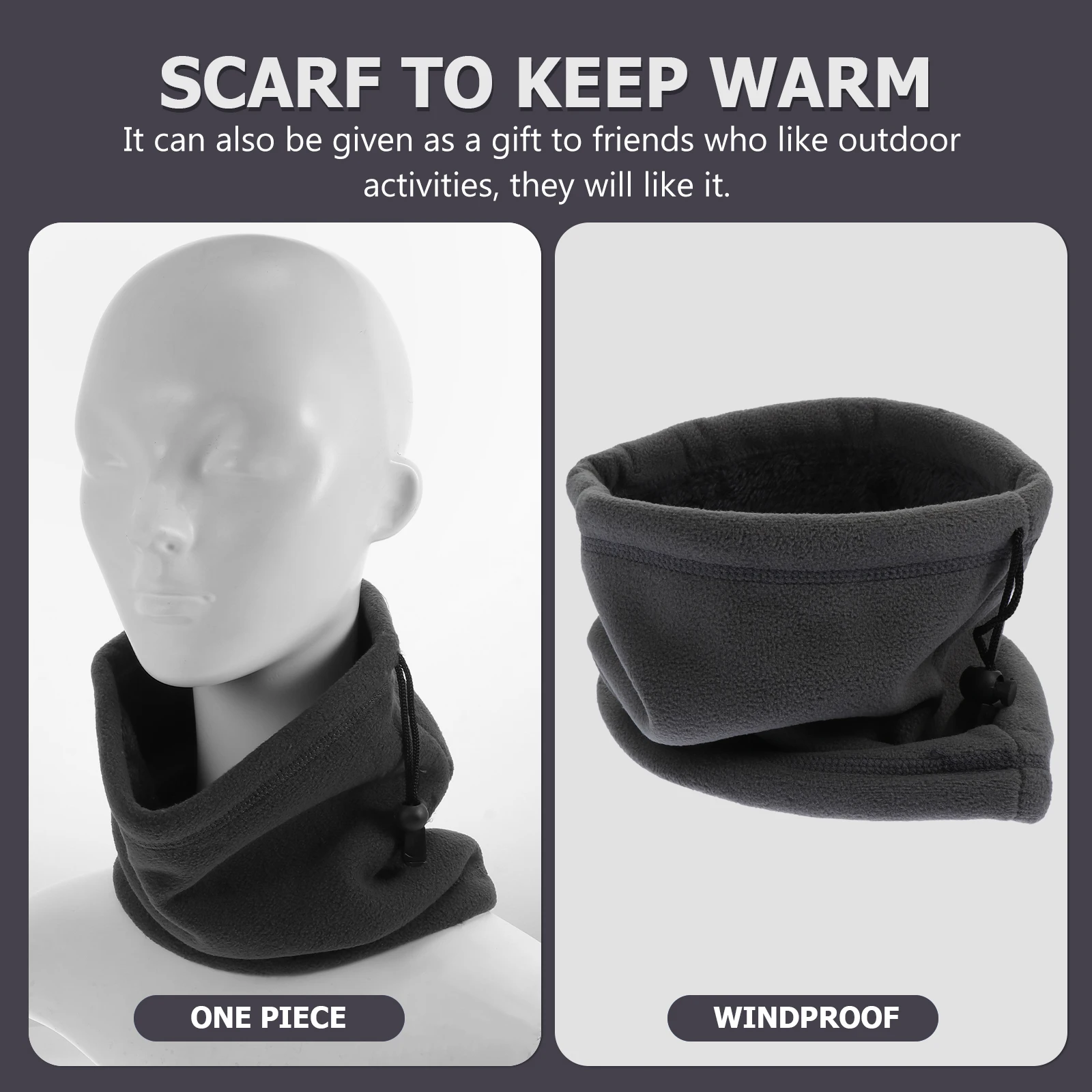

1pc Warm Neck Gaiter Durable Comfortable Winter Neck Cover For Outdoor Hiking Riding Accessoriesversatile Simple Protector