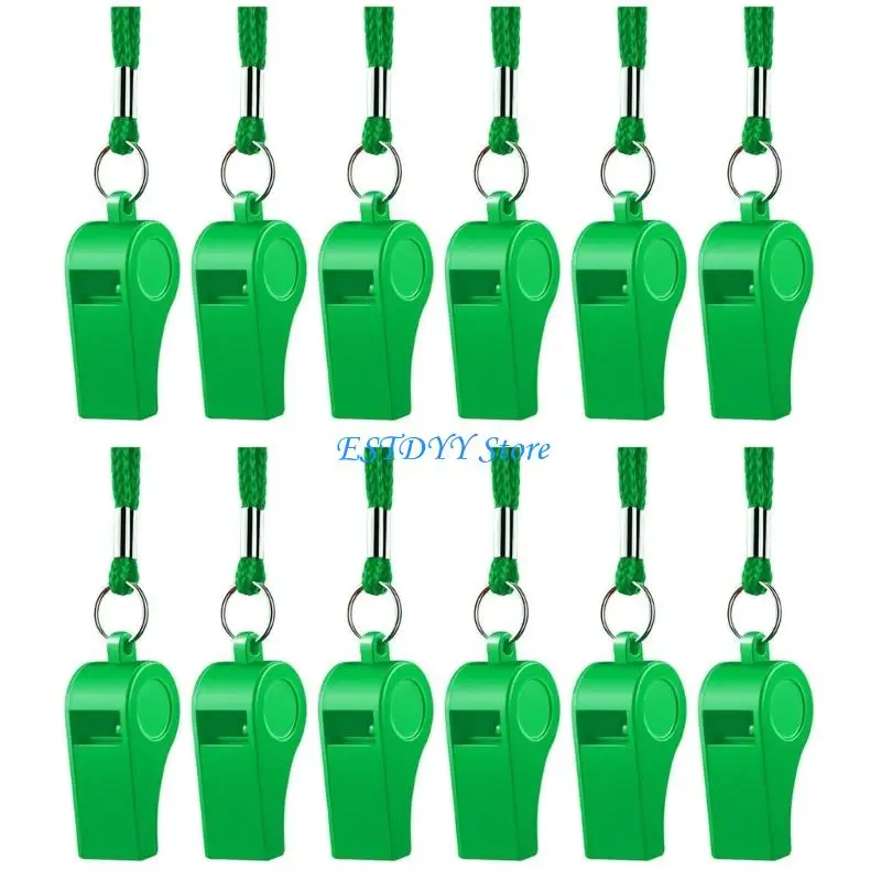 G6DE 12Pcs Referee Coaches Loud Crisp Sound Sports with Lanyard for Soccer, Football, Basketball