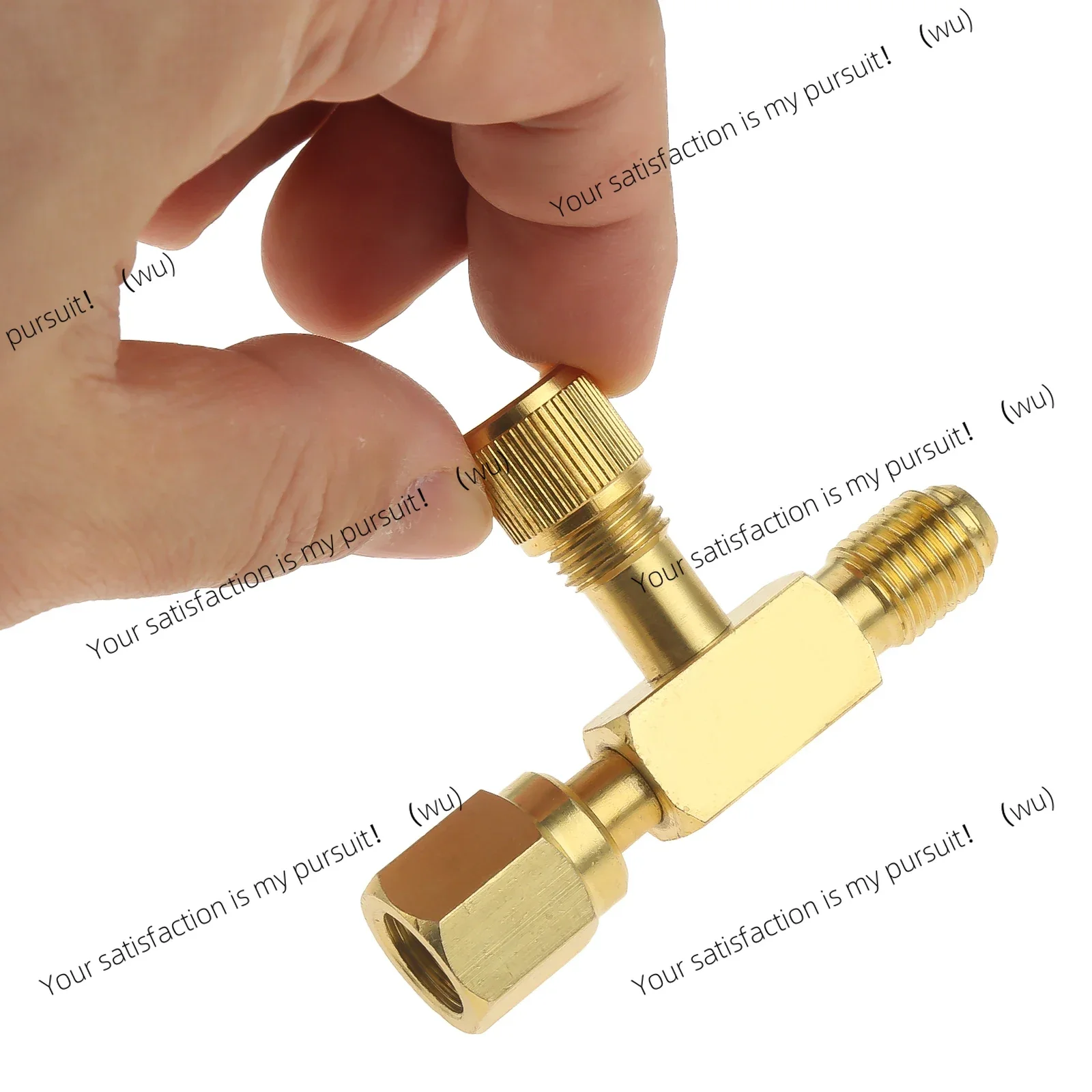 1Pc 1/4'' Valves Core Tee Adapter With Swivel Connector for Gauge Deep Vacuum Pump Manifold