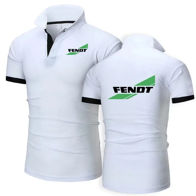 High-End T-Shirt color match New men's POLO shirt Tractor FENDT print 2024 Summer Casual sports oversized shirt Plus size S-6xl