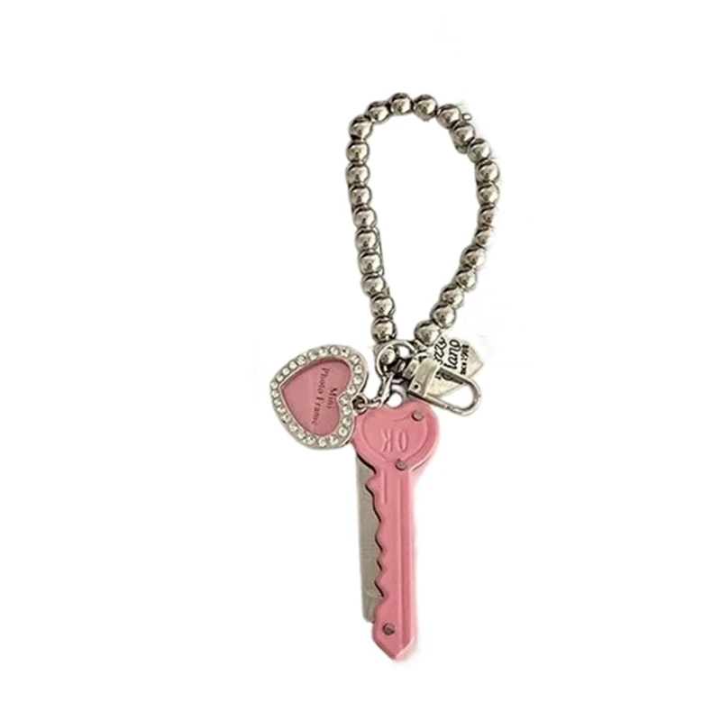 Rhinestones Embellished Alloy Metal Keychain in Star Dog Bone Design for Cool Outfits and Gift E0BF