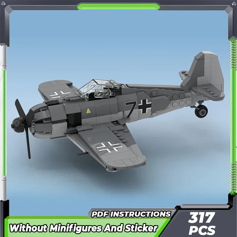 

Moc Building Bricks Model Fw 190 A-8 German Fighter Bomber Technology Modular Blocks Gifts Toys For Children DIY Sets Assembly