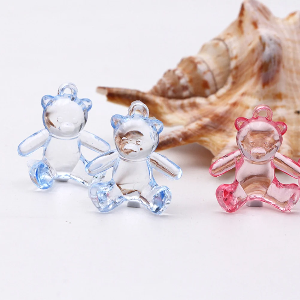 

48Pcs Acrylic Bear Charm DIY Jewelry Making Tool Set Creative Mini Decor DIY Charms Acrylic Bear Pendant Jewelry Charm
