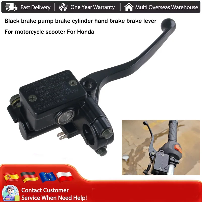 1 Stück schwarze Bremspumpe Bremszylinder Handbremse Bremshebel Motorrad Skateboard für Motorrad Roller für Honda Motorrad Bremspumpe Bremszylinder Handbremse Bremshebel