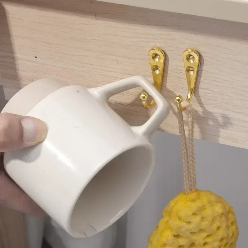 30/1Sets Alloy Hooks With Screws Wall Mounted Hanging Hanger For Coat Towel Bags Caps Hook Kitchen Bathroom Storage Rack Holder