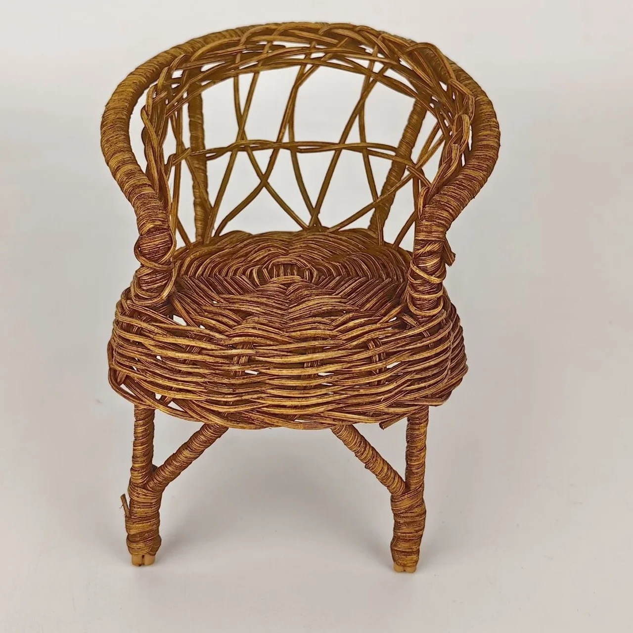 1:12 scale wicker chair miniature realistic furniture BJD Ob11 dollhouse accessories double wicker chair single wicker chair