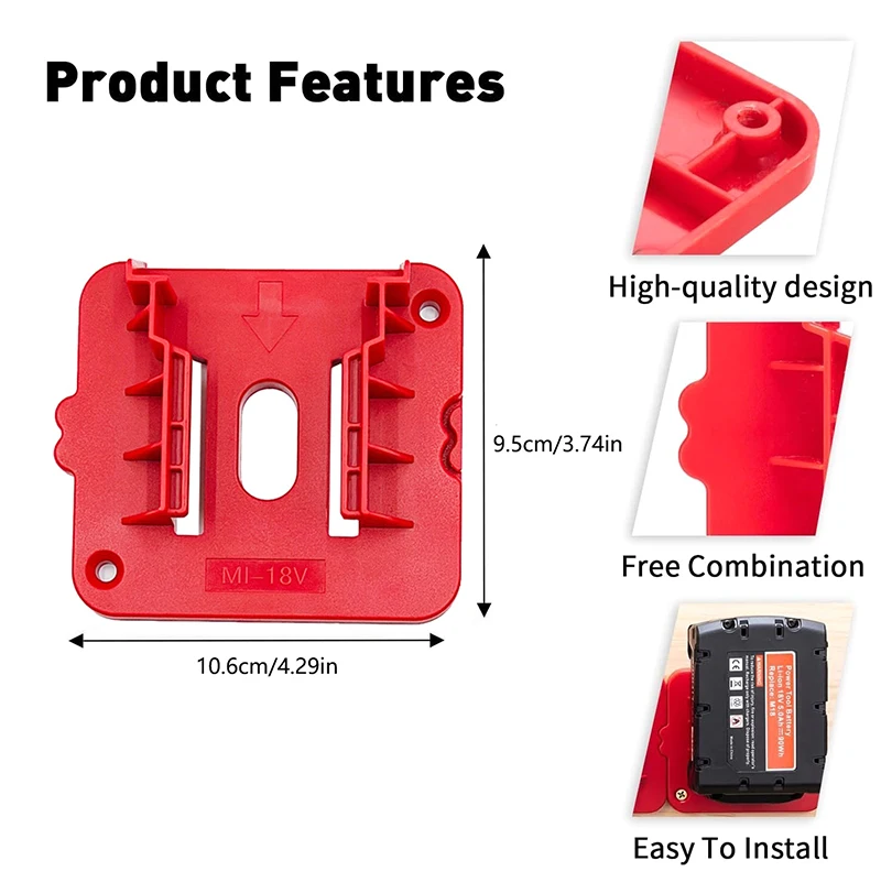 1/5 Stuks Machine Houder Batterij Opbergrek 18V Li-Ion Batterij Wall Mount Tool Beugel Batterij houder Connector Batterij Basis