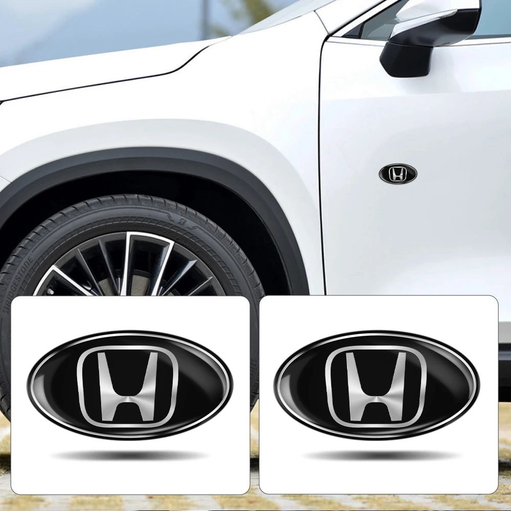 

3D-наклейки-эмблемы овальной формы для декора автомобиля, для бампера, крышки топливного бака, для Honda Civic, Varadero, RR, Forza, VT600, Mugen, Accord, CRV