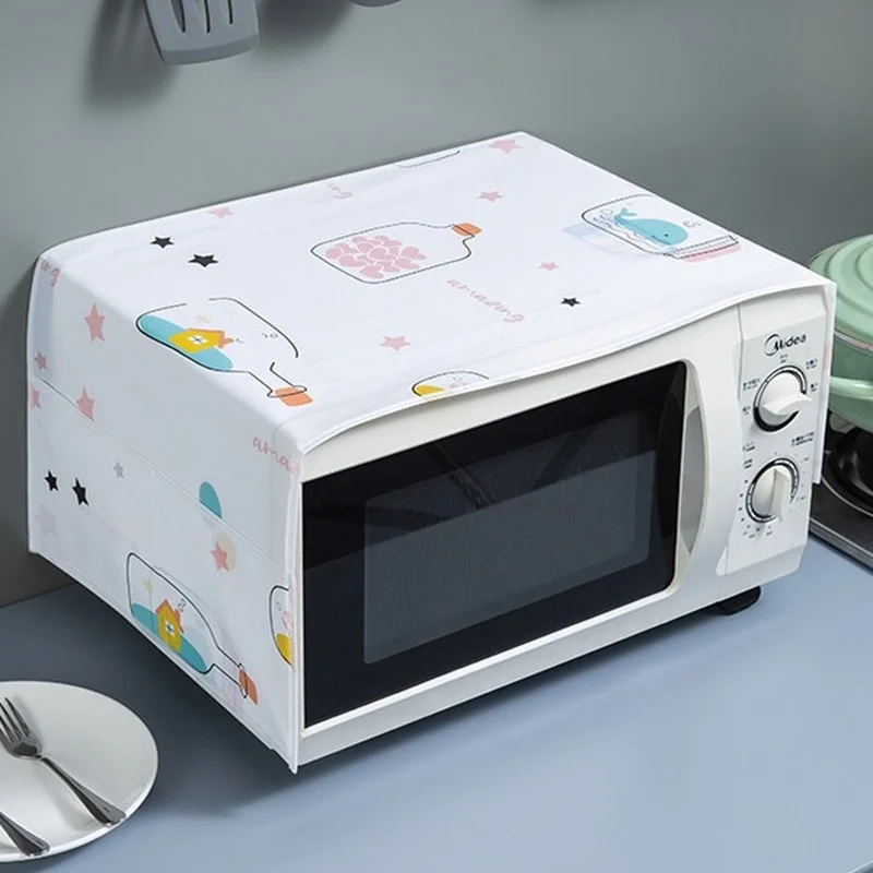 Waterproof Microwave Oven Covers Grease Proofing Storage Bag Double Pockets Dust Covers Microwave Oven Hood Kitchen Accessories