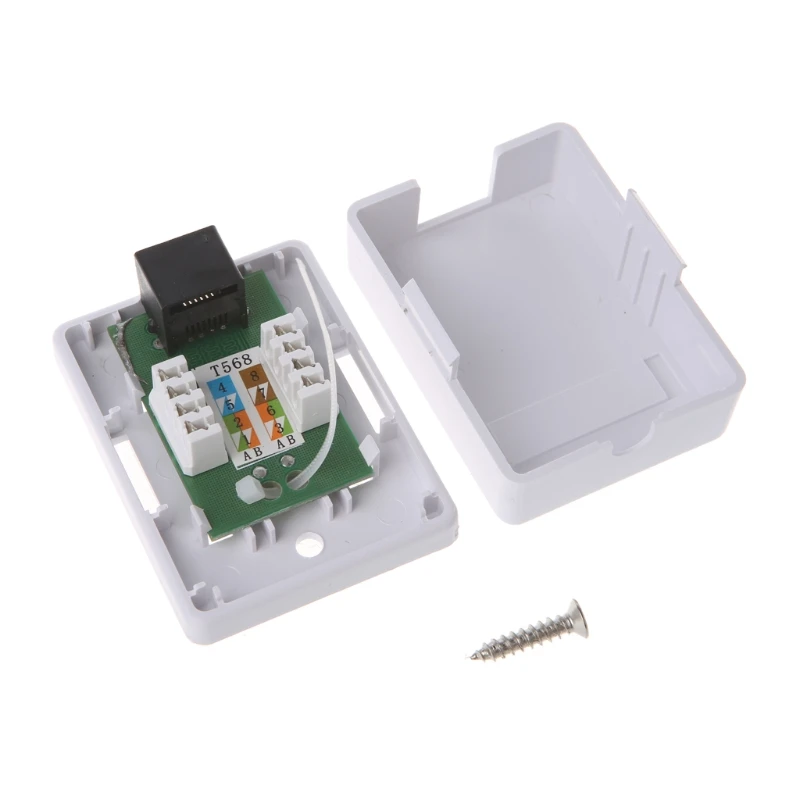 Cat6 RJ45 8P8C UTP Unshielded Single Port Desktop Connector Wall Coupler Jack Adapter Mount Box Information Junction Box