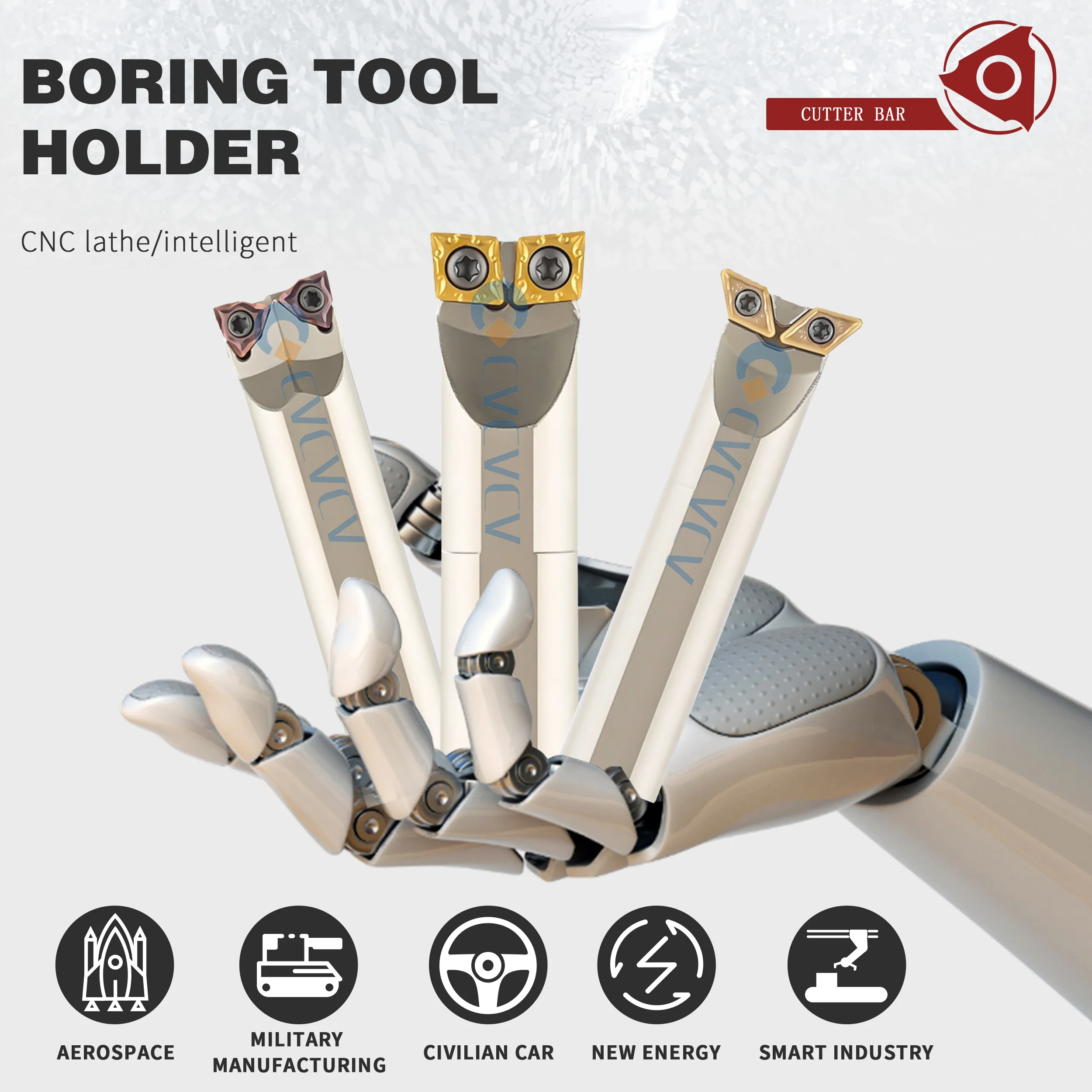 Spring Steel Holder S16Q-SCLCR06H R L S20R/S25R-SCLCR09 H R L CNC Turning Tool Holder With Dual Head Diamond Shaped Inner Hole