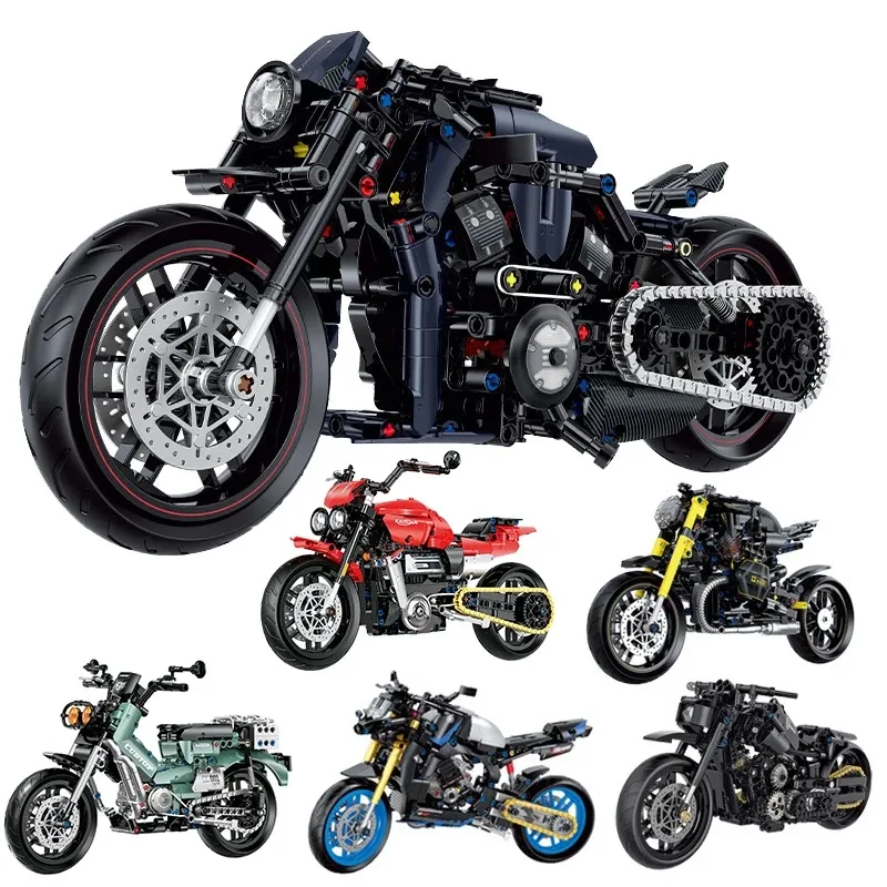 

Technical Motorcycles 1:8 Model Building Blocks City Speed Champions Modern Motobike Bricks Assemble Model Toys for Boys Adult