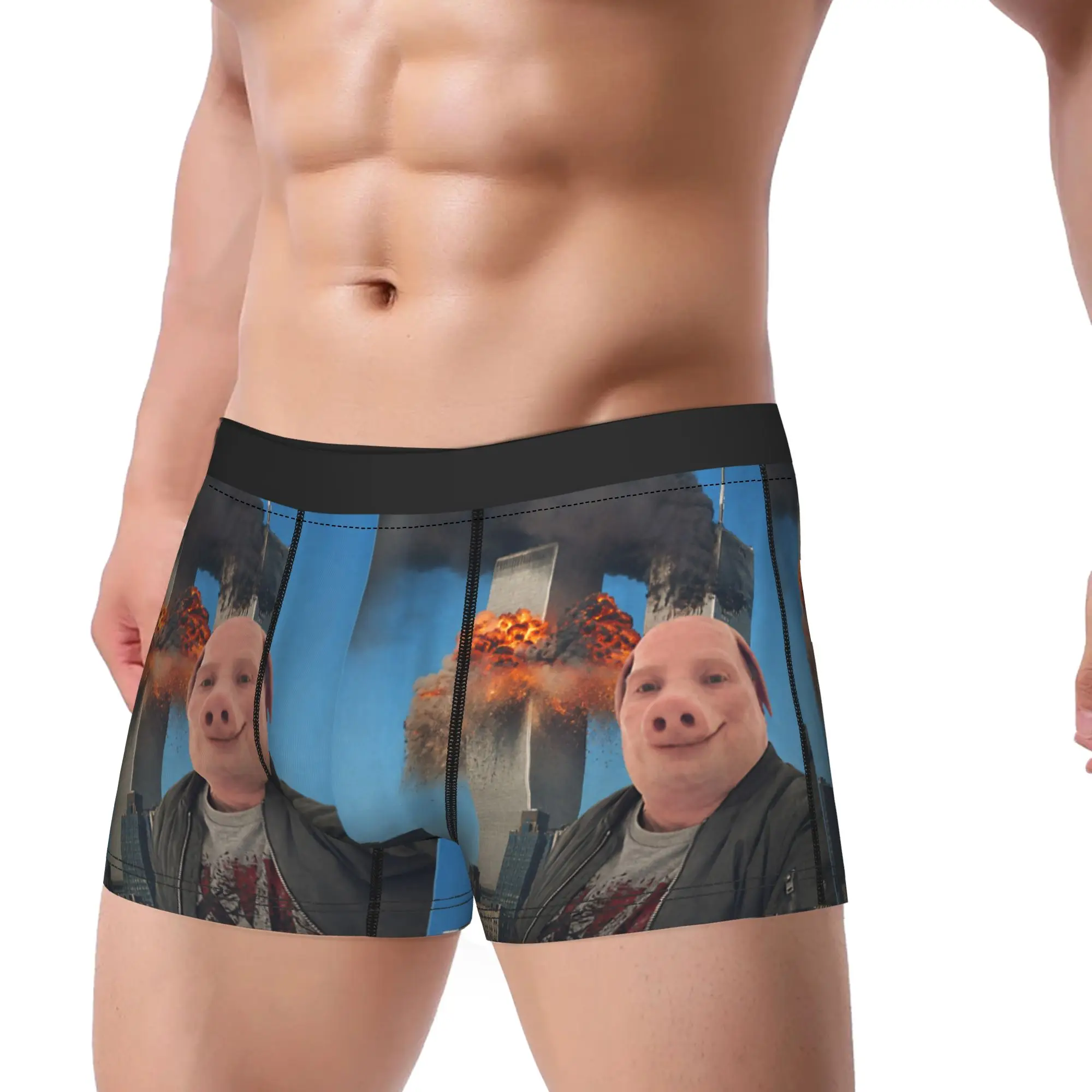 John Pork 911s Meme Underwear  Custom Trunk Quality Male Underpants Sexy Soft Shorts Briefs Gift Idea