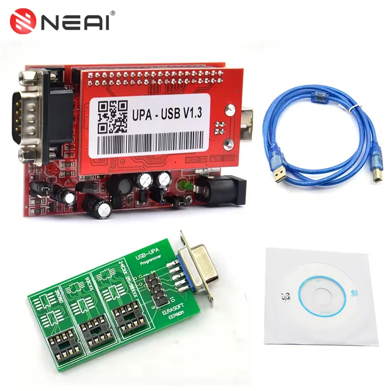 مبرمج UPA USB الأصلي V1.3 UPA أداة ضبط رقاقة ECU مبرمج تسلسلي مع محولات كاملة لنظام التشغيل Windows 7 10 SN 050D5A5B