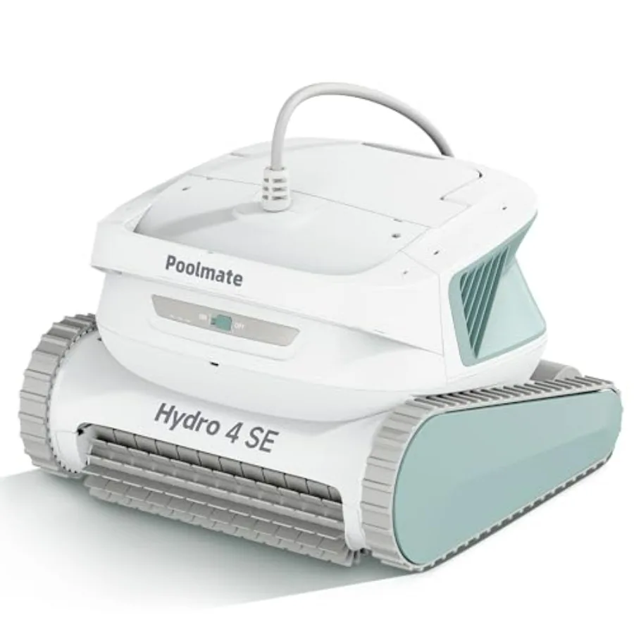

Hydro 4SE robotic pool cleaner for inground/above-ground pools, ABS plastic body, blue, S-shaped path, auto wall/waterline clea