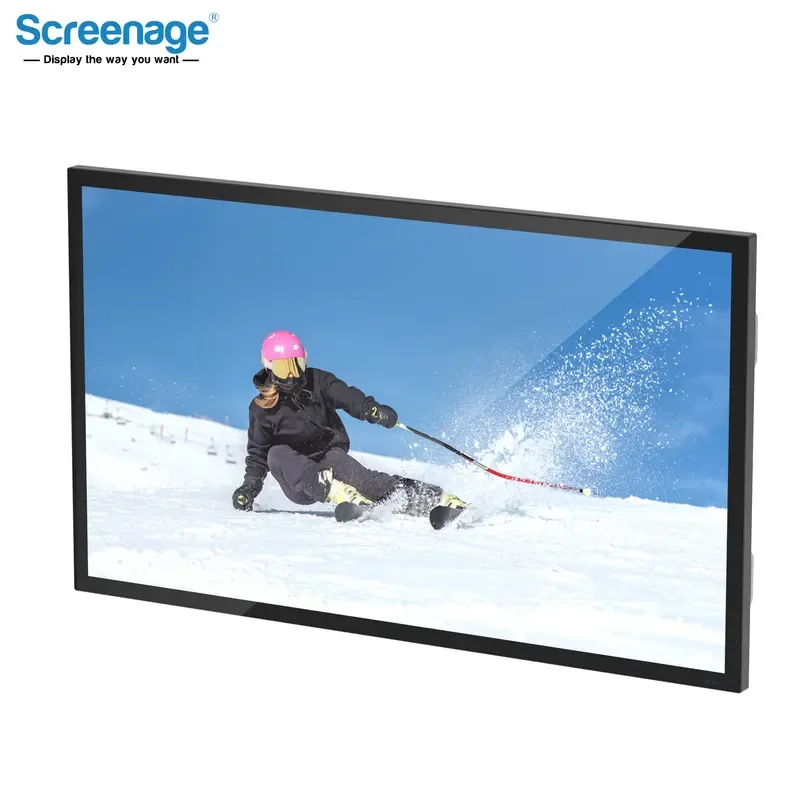 43 Inch 16:9 Outdoor LCD Wall-Mounted Advertising Display Retail Stores Waterproof High Brightness 2000CD Local Dimming Kiosk
