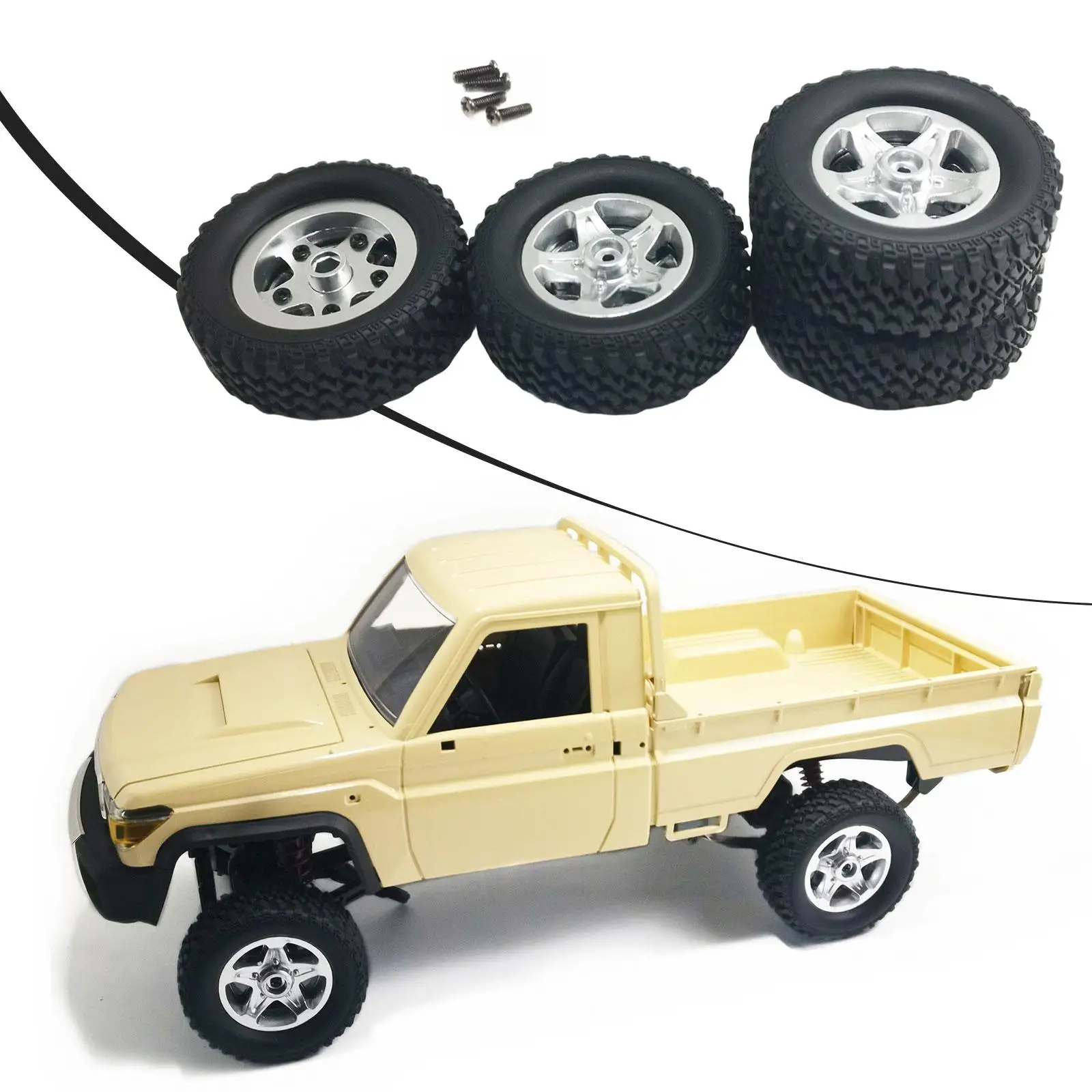 

4 Pieces RC Car Wheels and Tires Rubber,Easy to Install,Upgrade,RC Crawler Car Tire for MN82S MN82 LC79 1/12 RC Car DIY Modified