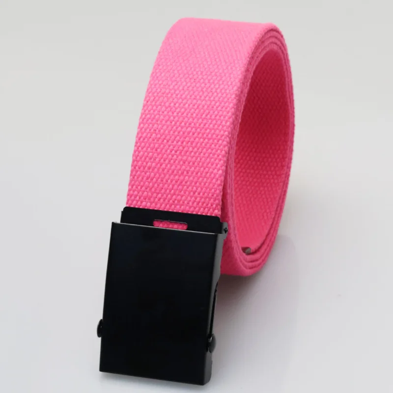 3,8 cm Casual Canvas Gürtel Silber Legierung Schnalle Einfarbig Outdoor Bequeme Baumwolle Sport Gürtel Unisex – Detail 1