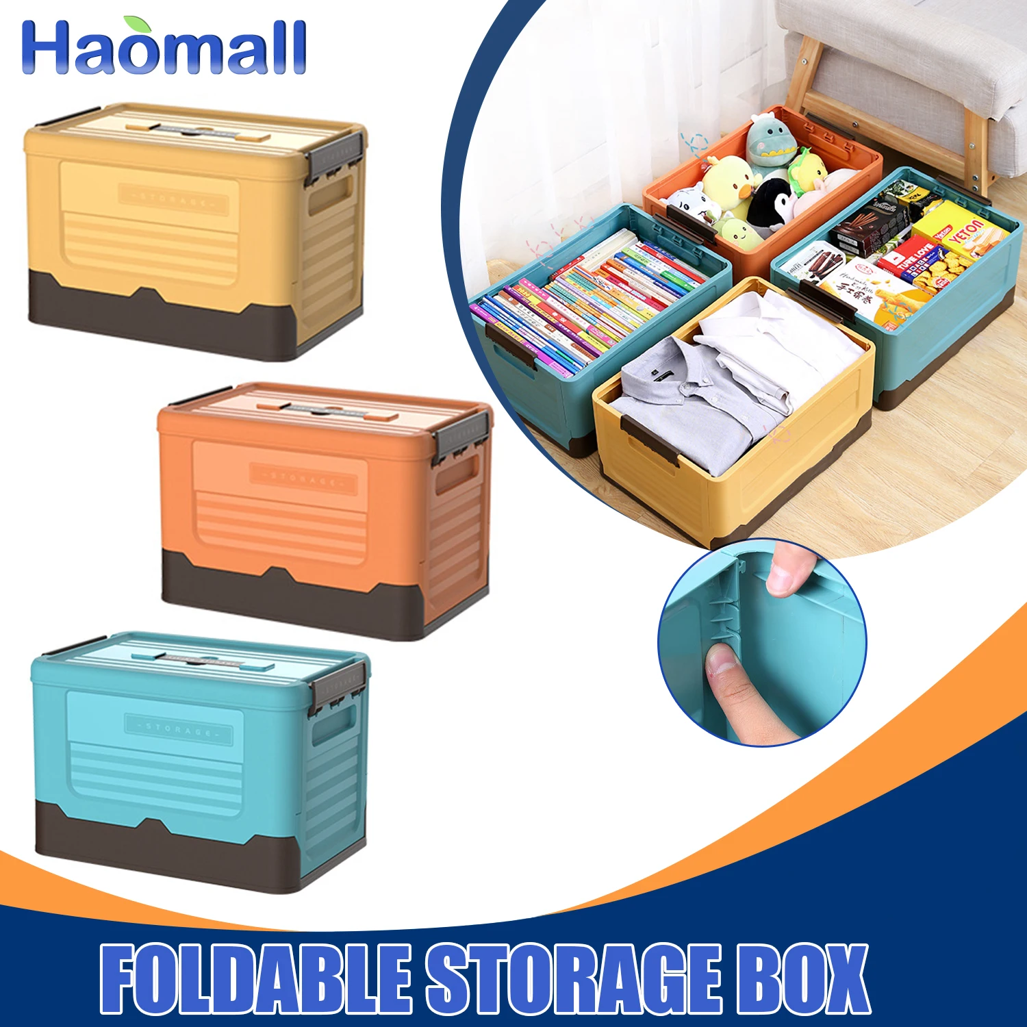 

1pcs Foldable Outdoor Camping Storage Box Organizers Clothing Storage Box Household Plastic Toy Storage Box Large Size Boxes