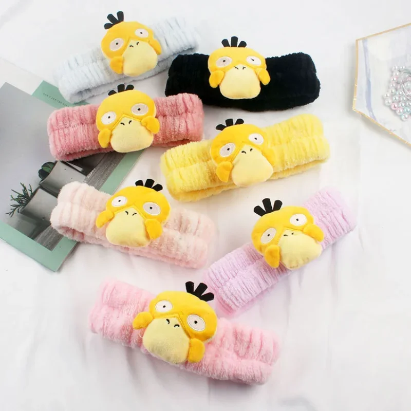 Pokemon Psyduck Face Wash Hairpin Hairband Cartoon Anime Headband Boys Girls Turban Hair Accessories Makeup Hairbands Cute Gifts