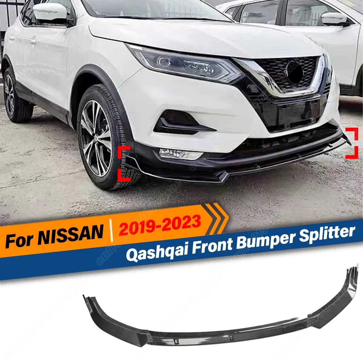 

Для Nissan Qashqai 2019 2020 2021 2022 2023 спортивный стиль передний бампер сплиттер губ защита спойлер диффузор комплекты кузова автомобиля