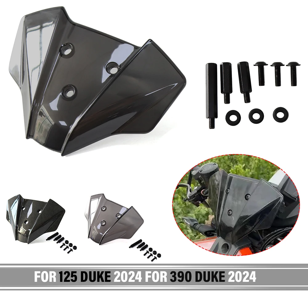 

For 125 DUKE 2024 For 390 DUKE 2024 125 DUKE 390 DUKE Motorcycle Windshield Flyscreen Front Wind Deflector Shield Screen Airflow