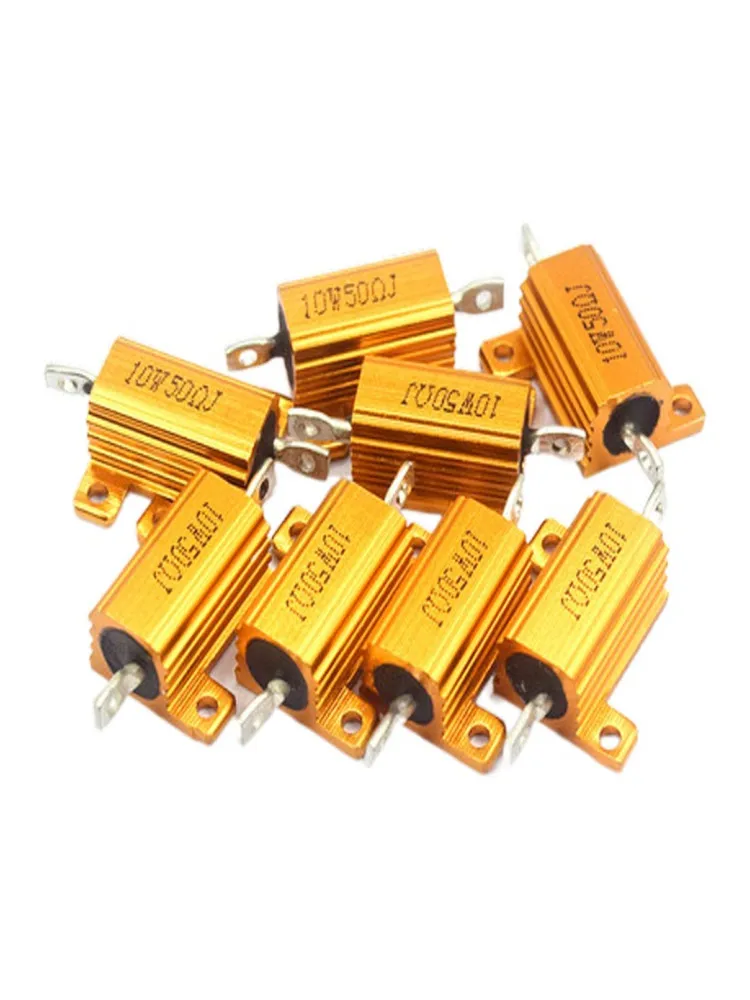 5PCS 10W-RX24 Aluminum Power Metal Shell Case Wirewound Resistor 0.1  0.5 1 2 3 5 6 8 10 20 100 150 200 300 500 1K 10K ~ 30Kohm