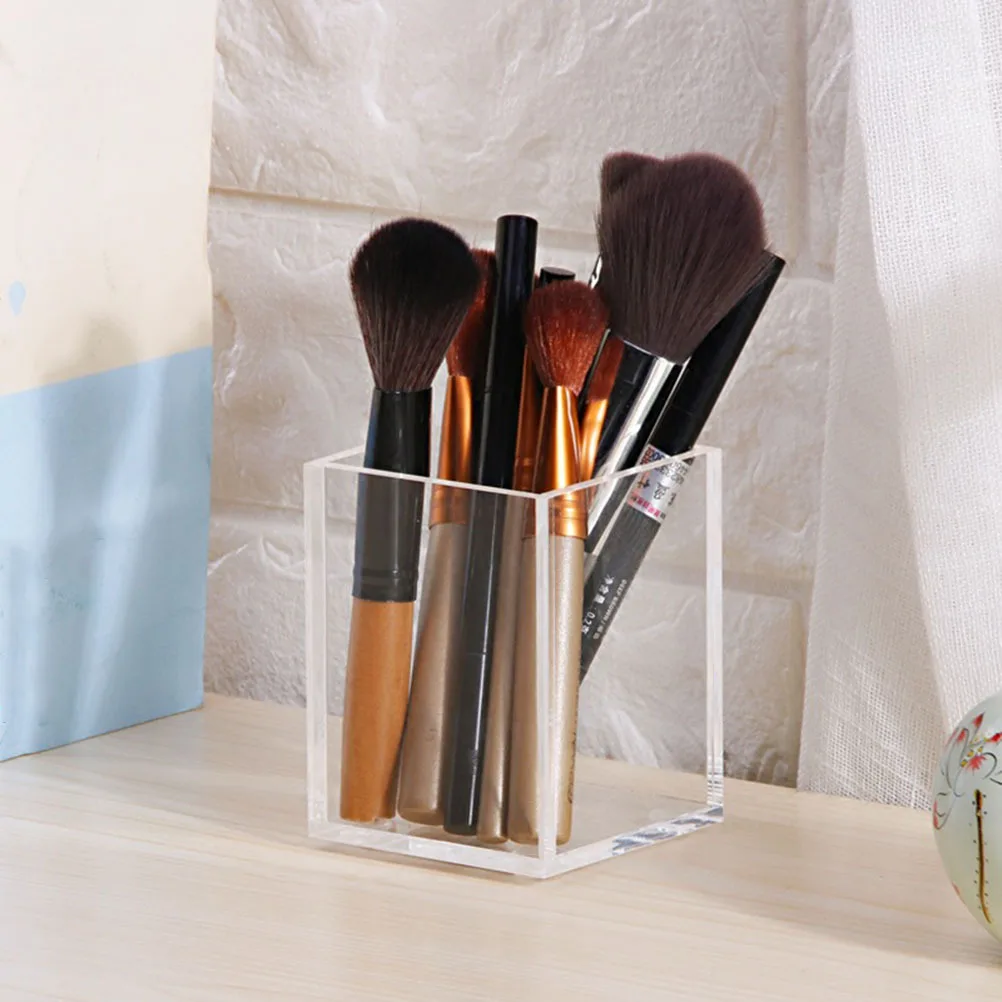 

Transparent Acrylic Makeup Tool Storage Box Large Capacity Desktop Organizer For Brush Pen Pencil Chopsticks Scratch