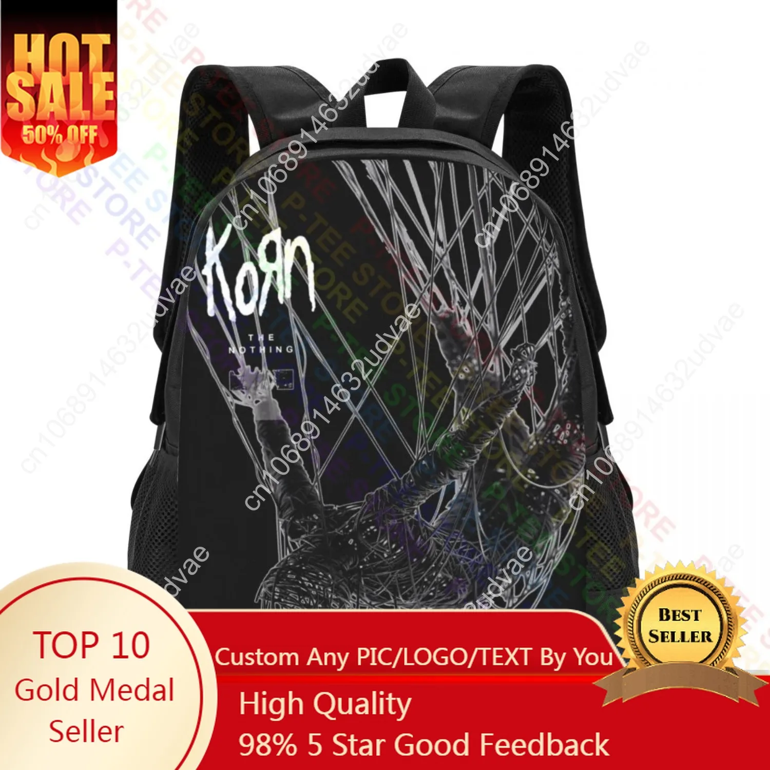 

New Korn The Nothing Rock Band Nu Metal Winter Tour 2020Backpack Large Capacity Vintage School Sport Bag