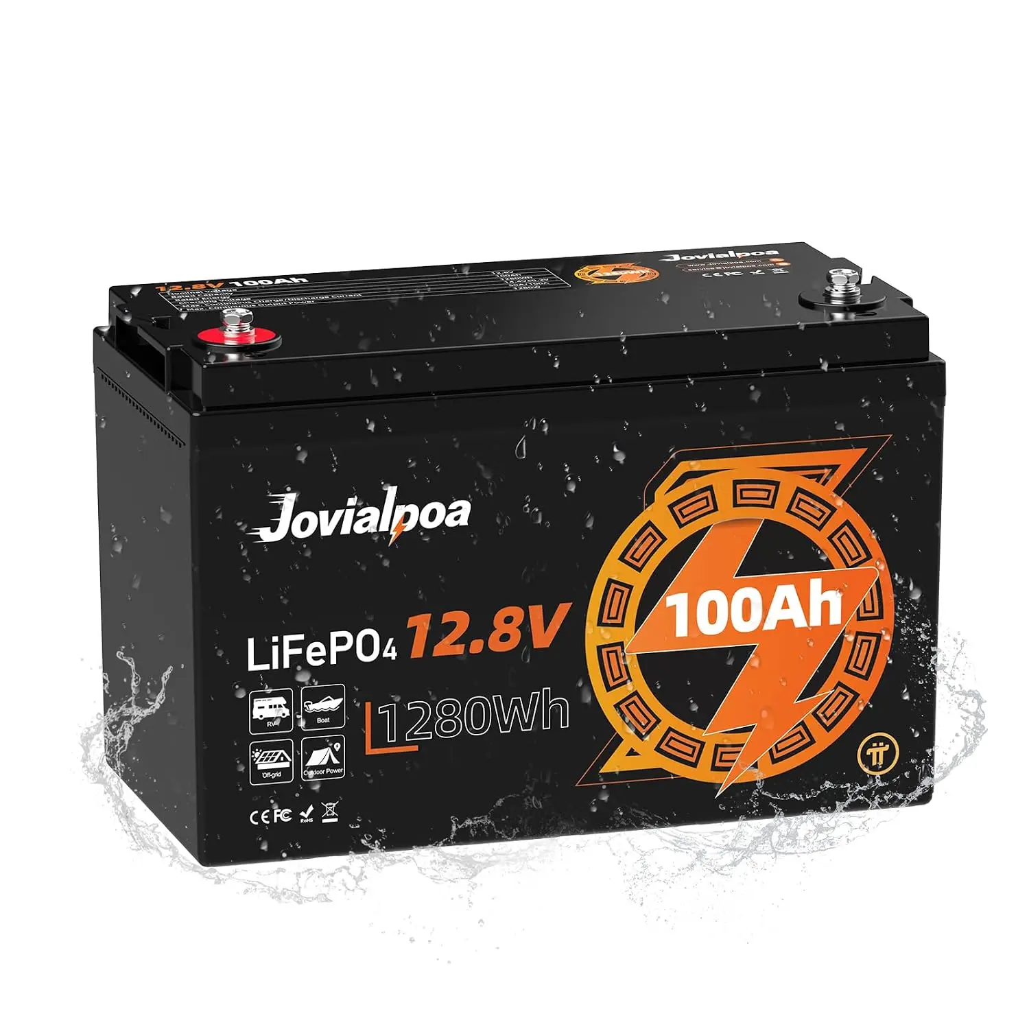 12V 100Ah LiFePO4 Deep Cycle Battery for RV Trolling Motor, Group 24, Customized