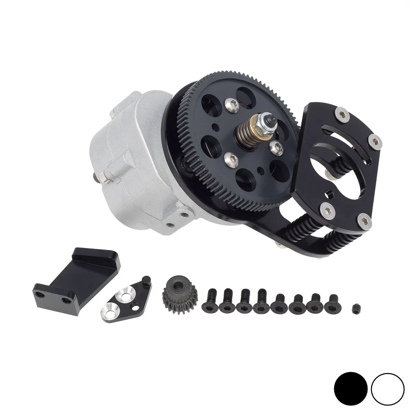 Metal R3 Single Speed Transmission Gearbox with Motor Gear Mount for 1/10 RC Crawler Car RC4WD D90 II D110 Gelande 2 Upgrades