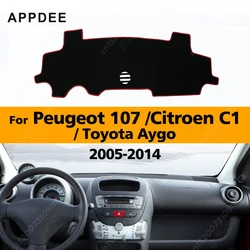 Car Dashboard Cover For Peugeot 107 /Citroen C1/ Toyota Aygo 2005-2014 06 07 08 09 10 11 12 13 Dash Mat Carpets Car Accessories