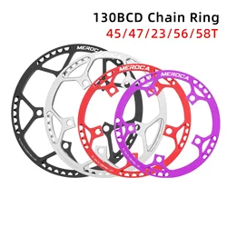 MEROCA 130BCD Folding Bicycle Chain Ring With Guard Plate Aluminum Alloy 47/53/56/58T BMX Bicycle Single Chainring
