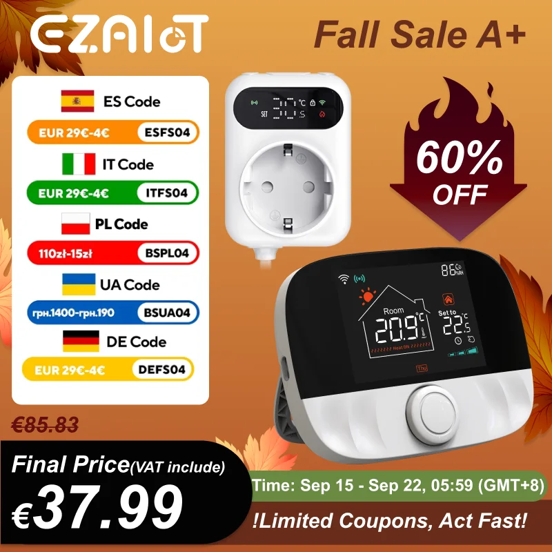 

Tuya Smart RF433 Wi-Fi термостат и розетка приемник беспроводной Smart Life контроль температуры водяной газовый котел отопление Alexa Google