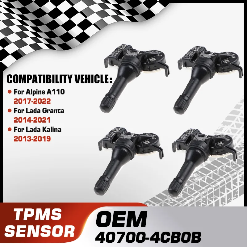 

Car TPMS Tire Pressure Monitor Sensor For Alpine A110 2017-2022 Lada Granta 2014-2021 Lada Kalina 2013-2019 40700-4CB0B 433 MHz