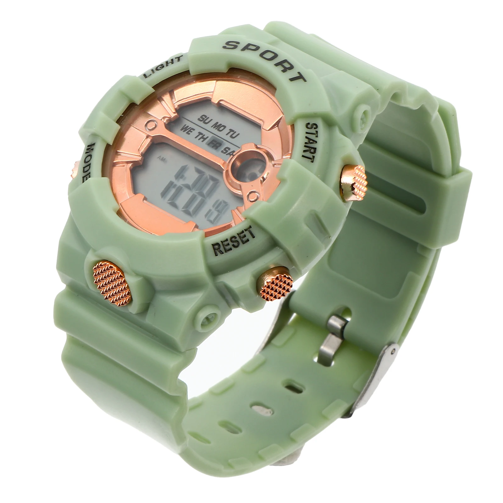 

Luminous Waterproof Watch Digital Electronic Students Sports PVC Stainless AS Night Backlight Durable Outdoor Timing