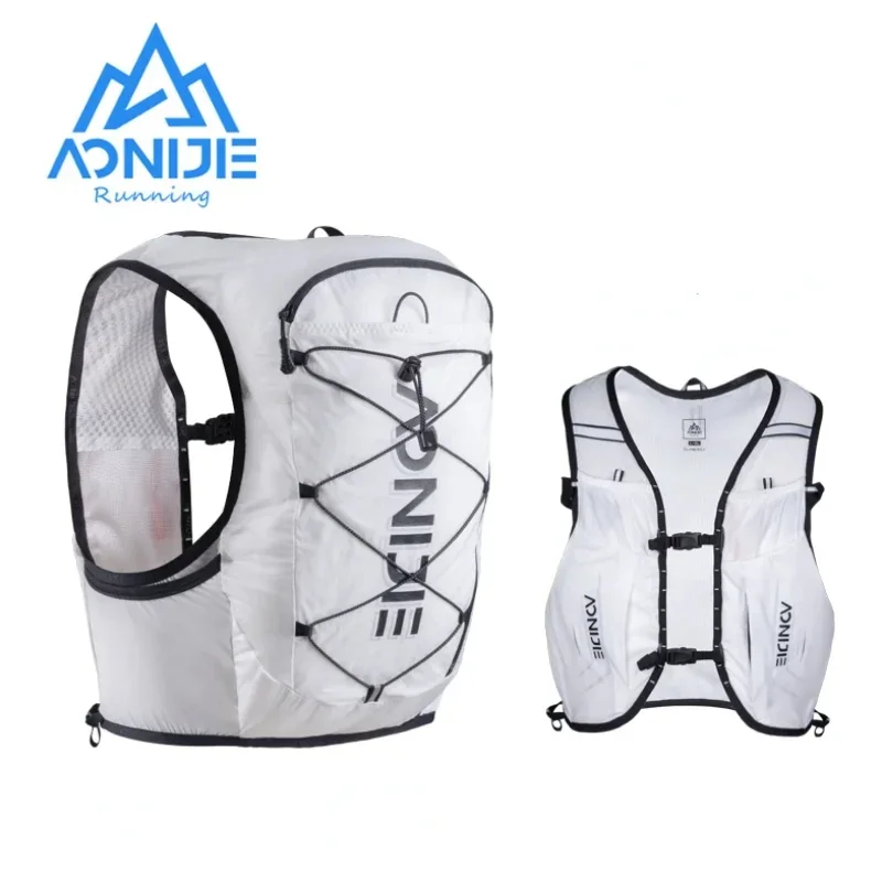 AONIJIE Lightweight Hydration Pack Breathable Trail Running Vest Backpack For Ultra Trail Marathon Cycling Run Bag White C9108