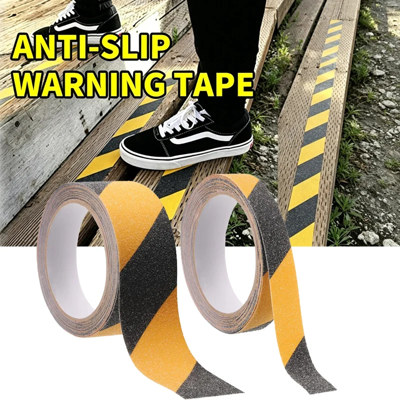 2.5/5.0cm X 5M Anti Slip Traction Tape Yellow/Black For Stairs Outdoor/Indoor Waterproof Grip Tape Safety Non Skid Steps Tread