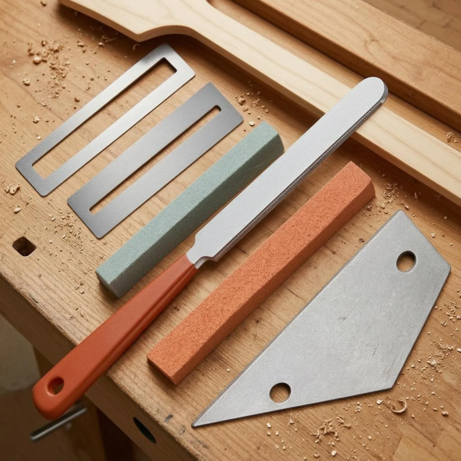 

6 Pieces Guitar Fret Leveling Kit Slotted Plates Fret Leveling Kit Luthier Tool Set Abrasive Stone Perforated Plate