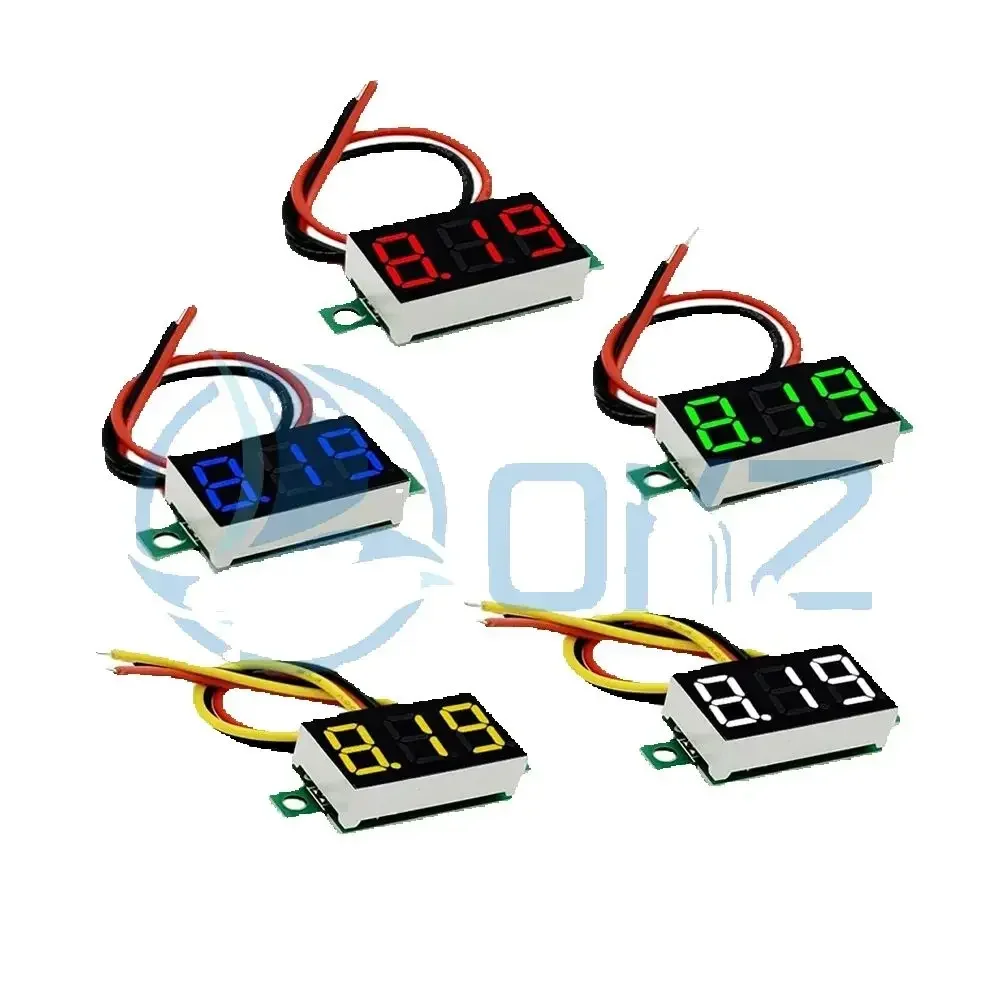 0.36 Red Blue Digital LED Mini Display Module DC2.5V 32V DC0-100V Voltmeter Voltage Tester Panel Meter Gauge for Motorcycle Car