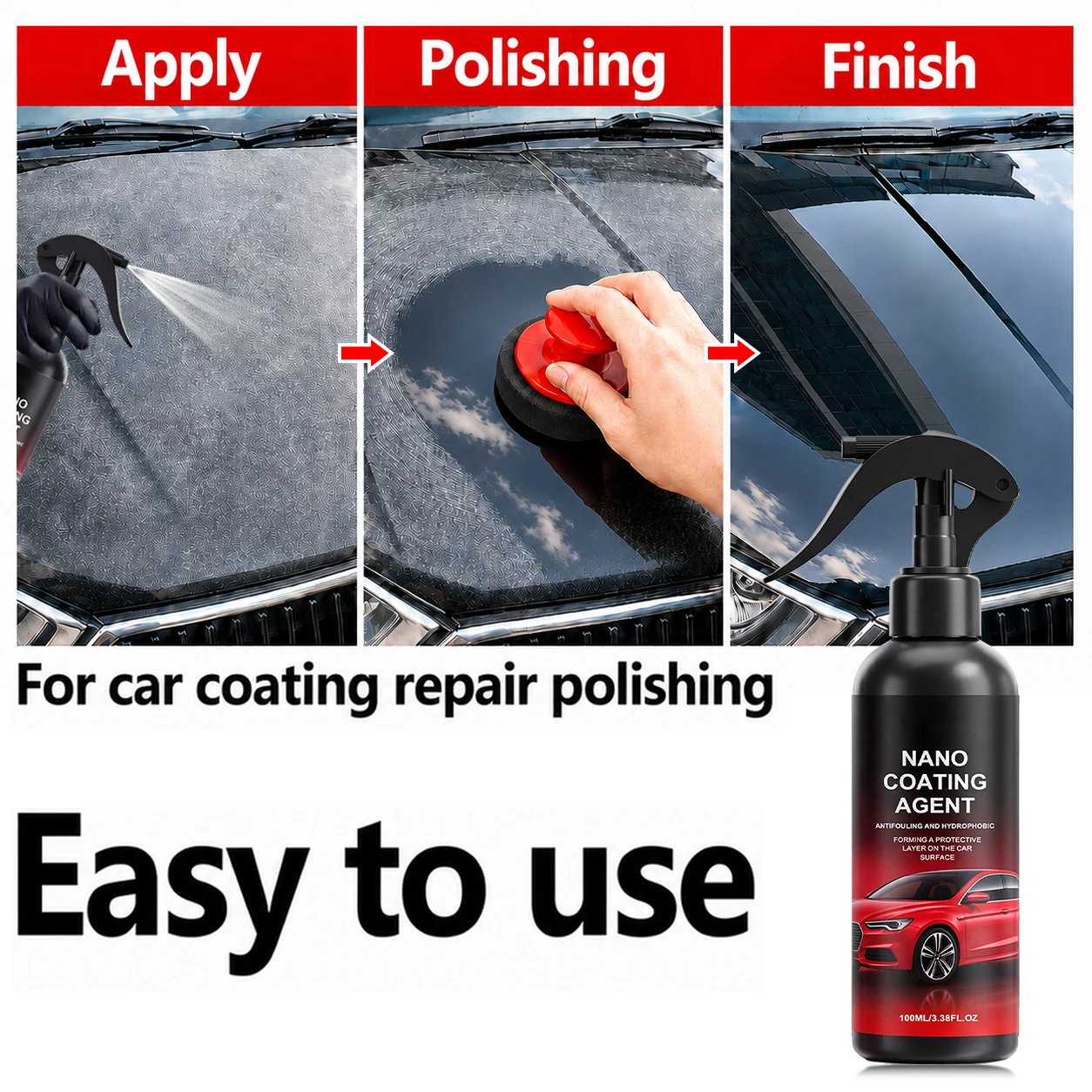 Car Nano Ceramic Coating Kit - Universal Professional Car Beauty, High Gloss Car Paint Repair Protection, Long-Lasting Gloss