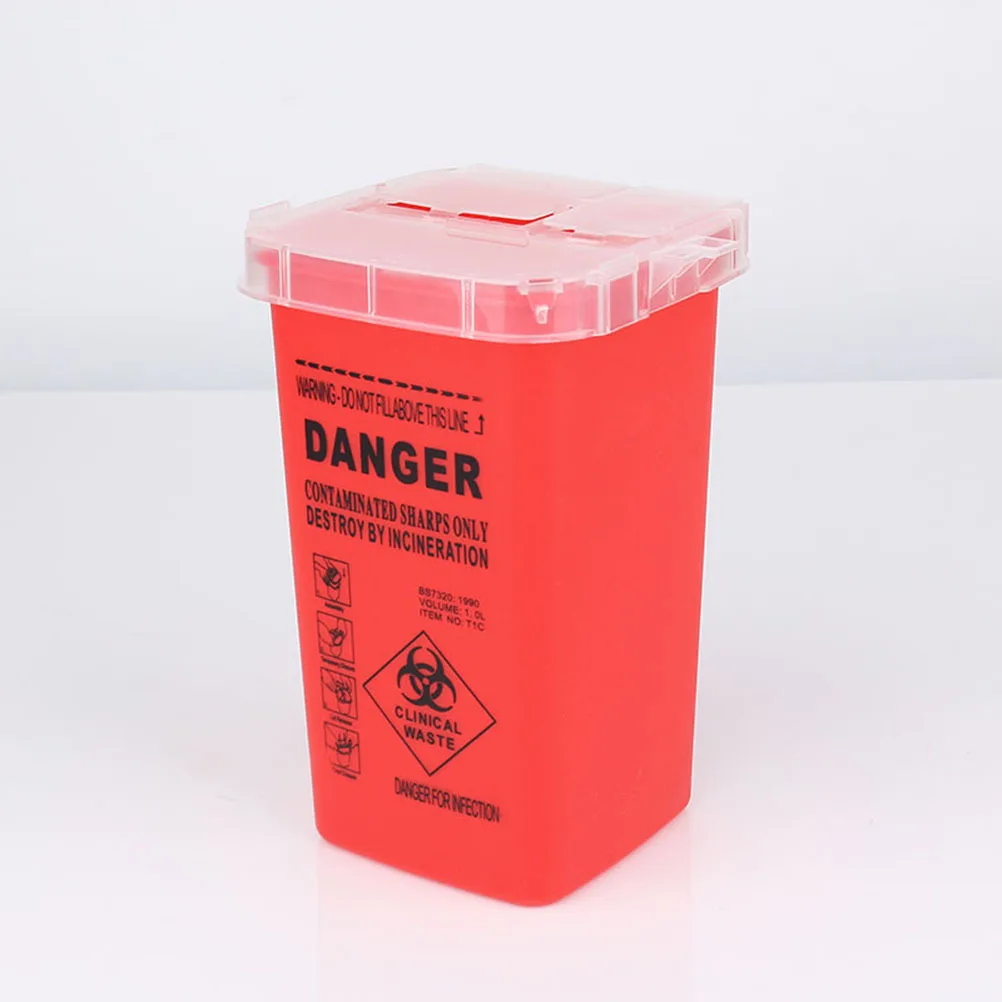 

Red Sharps Disposal Container Heavy Duty Portable for Insulin Syringes Tattoo Waste on The Go Usage Sharps