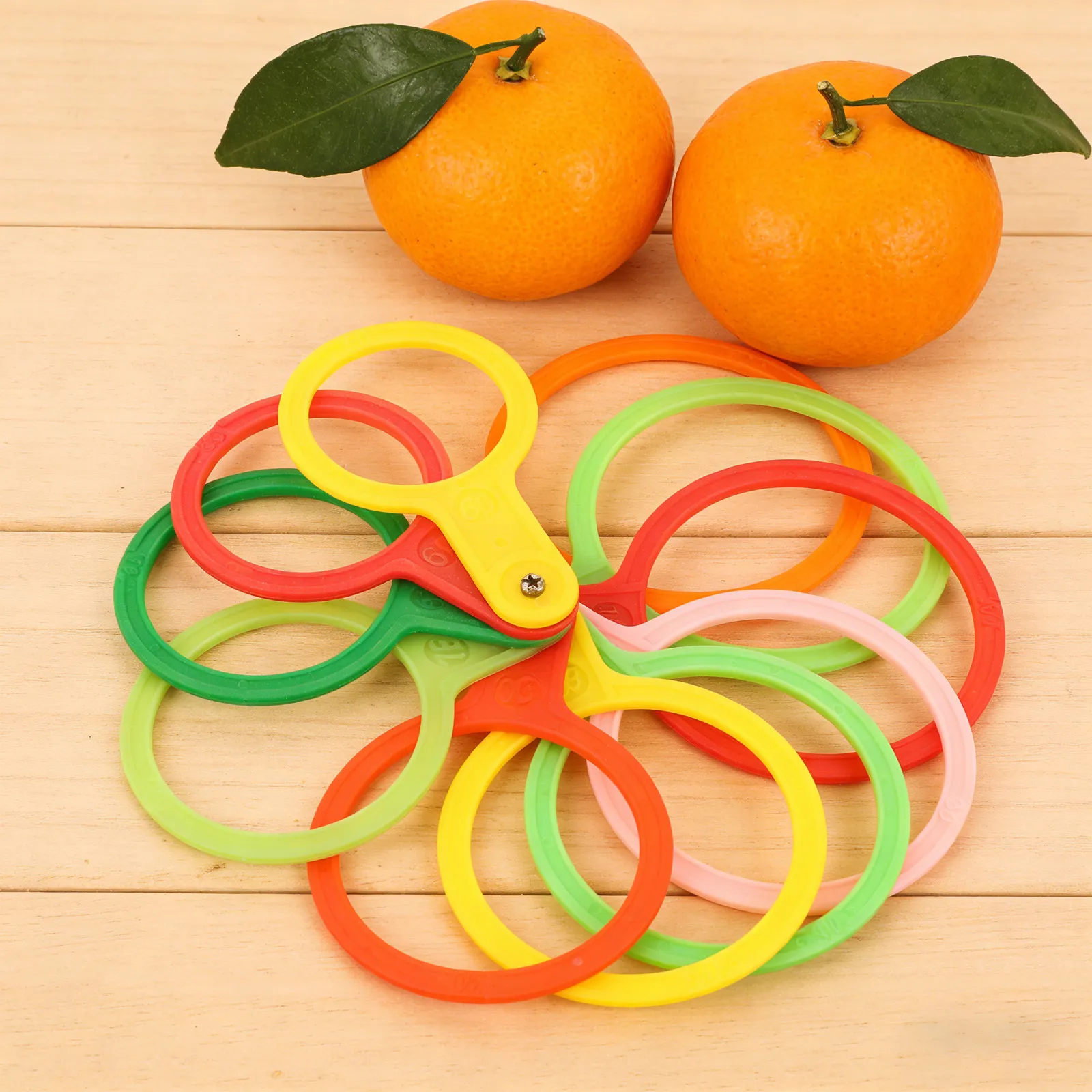 1Set Fruit and Vegetable Diameter Gauge Plastic 11 Sizes 60-110Mm Measuring Ruler for Citrus Orange Peach Fruit Sizing Gauge