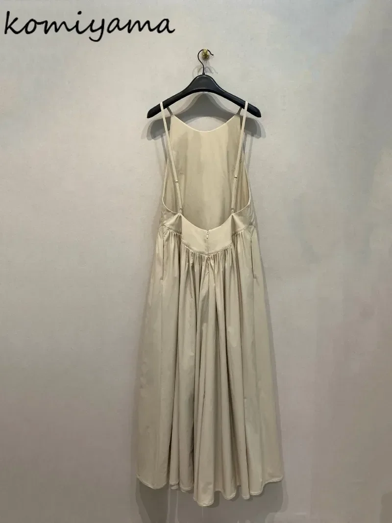 

Open Back Vestidos Big Swing Dress Sleeveless Dresses Japanese High Waist Pleated Vestido 2025 Summer New Sexy Ropa Mujer