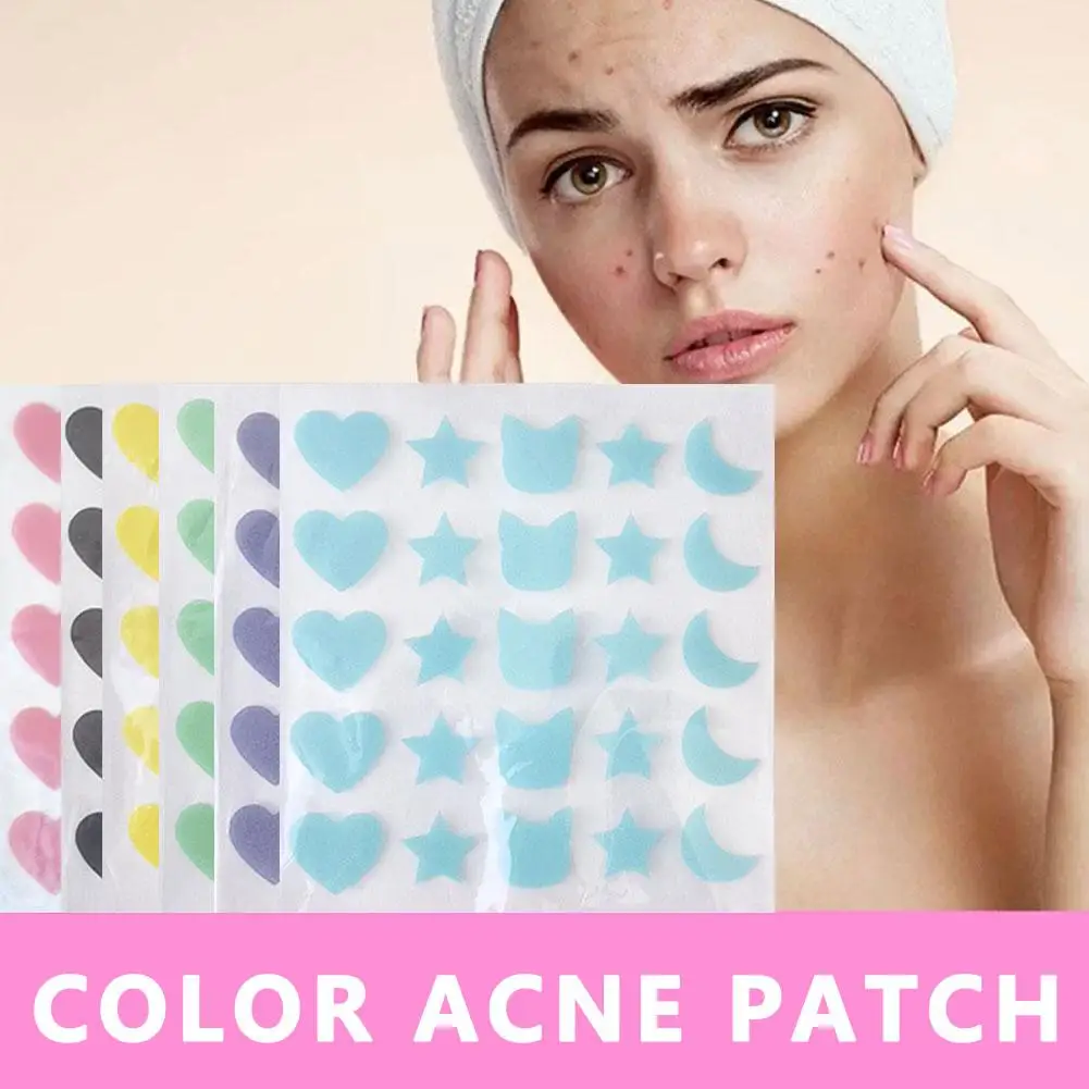 25 Counts Hearts Stars Shape Acne Pimple Patch Invisible Spot Concealer Face Waterproof Skincare Beauty Treatment Pimple Bl W7U2